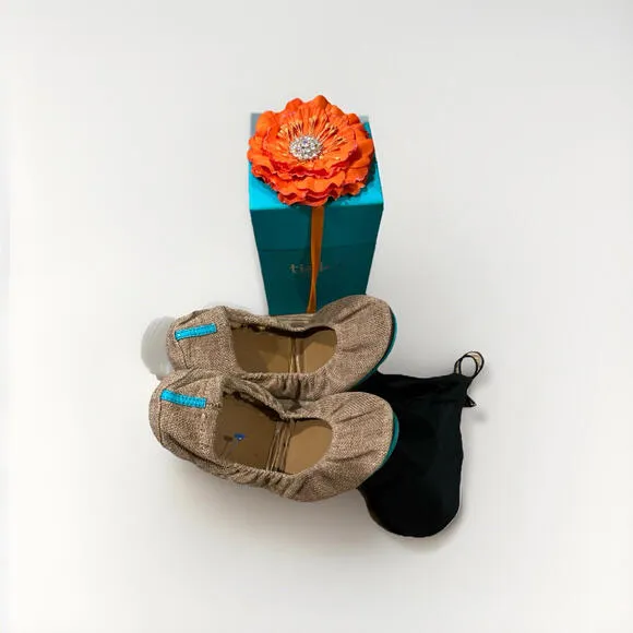 Tieks Brentwood Folding Flats US 9 With‎ Box, Dust Bag and Flower.