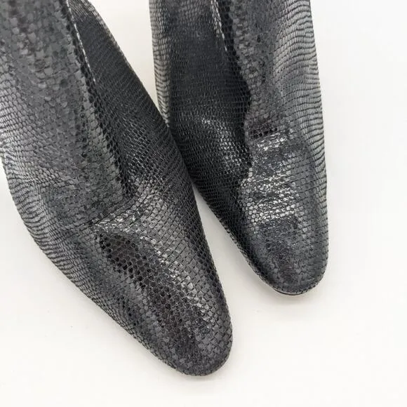 Timothy Hitsman Women's Black Pointed Toe Sling Back Metal Heels Size 8.5