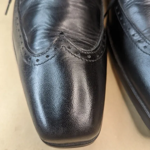 To Boot New York Adam Derrick Black Wingtip Oxford Black leather Dress Shoes Sz