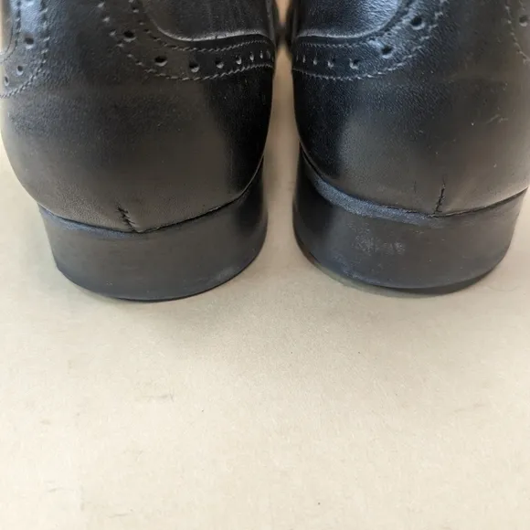 To Boot New York Adam Derrick Black Wingtip Oxford Black leather Dress Shoes Sz
