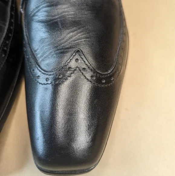 To Boot New York Adam Derrick Black Wingtip Oxford Black leather Dress Shoes Sz