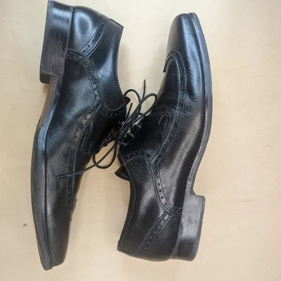 To Boot New York Adam Derrick Black Wingtip Oxford Black leather Dress Shoes Sz