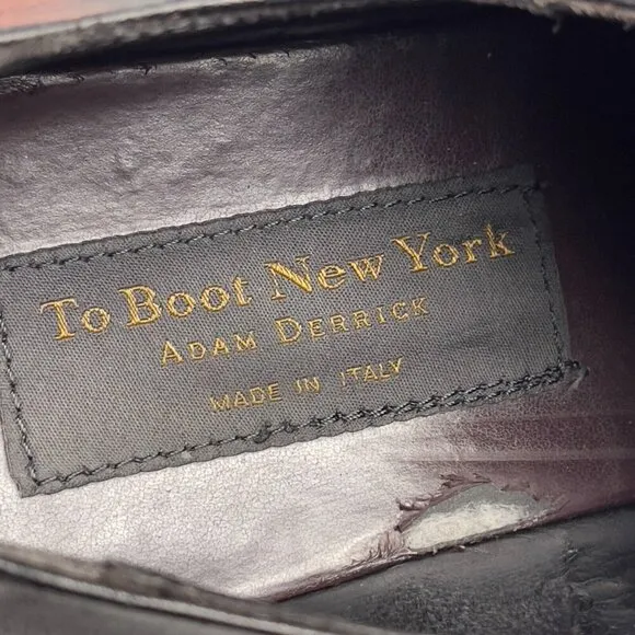 To Boot New York Black Leather Double Monk Strap Cap Toe Dress Shoes Size 10