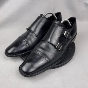 To Boot New York Black Leather Double Monk Strap Cap Toe Dress Shoes Size 10