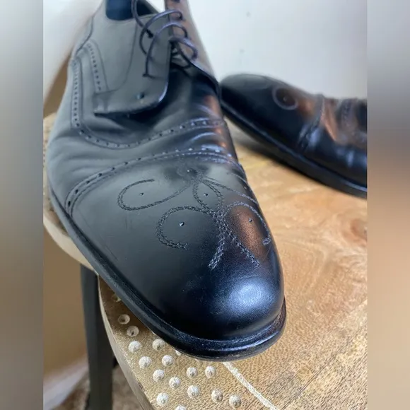 To Boot New York Duke Handmade Italian Leather Cap Toe Wingtip Oxford Shoes