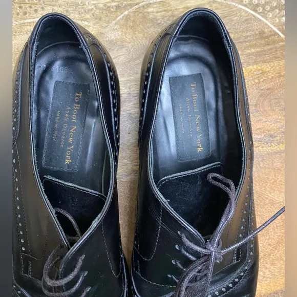 To Boot New York Duke Handmade Italian Leather Cap Toe Wingtip Oxford Shoes