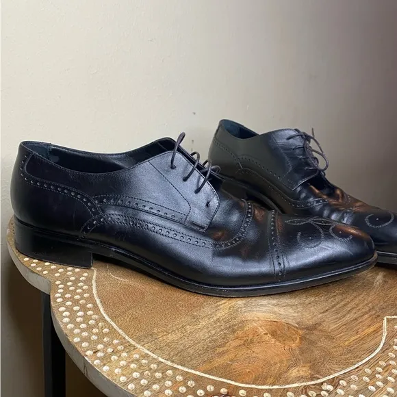 To Boot New York Duke Handmade Italian Leather Cap Toe Wingtip Oxford Shoes