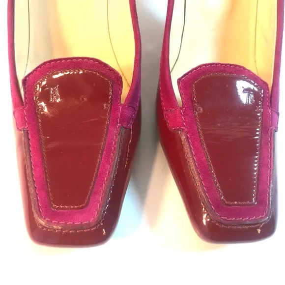 TOD'S Red Patent Leather Swing Sellaria Access Pumps Heels Shoes