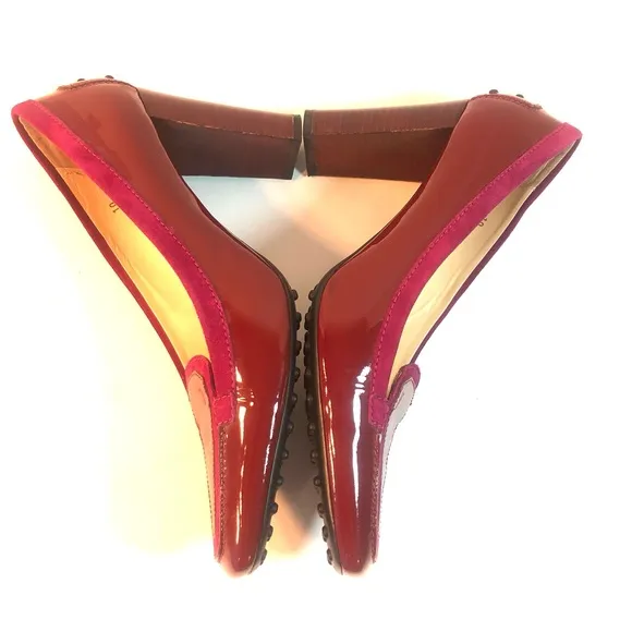 TOD'S Red Patent Leather Swing Sellaria Access Pumps Heels Shoes