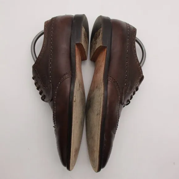 TOD'S Wingtip Brogue Oxford Men's Size UK 8 Lace-up Brown Leather Dress Shoes
