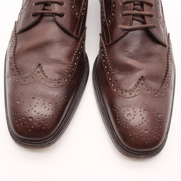 TOD'S Wingtip Brogue Oxford Men's Size UK 8 Lace-up Brown Leather Dress Shoes
