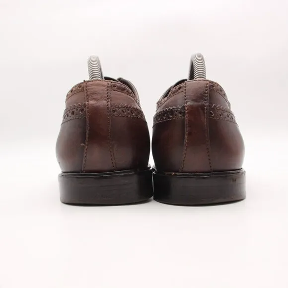 TOD'S Wingtip Brogue Oxford Men's Size UK 8 Lace-up Brown Leather Dress Shoes