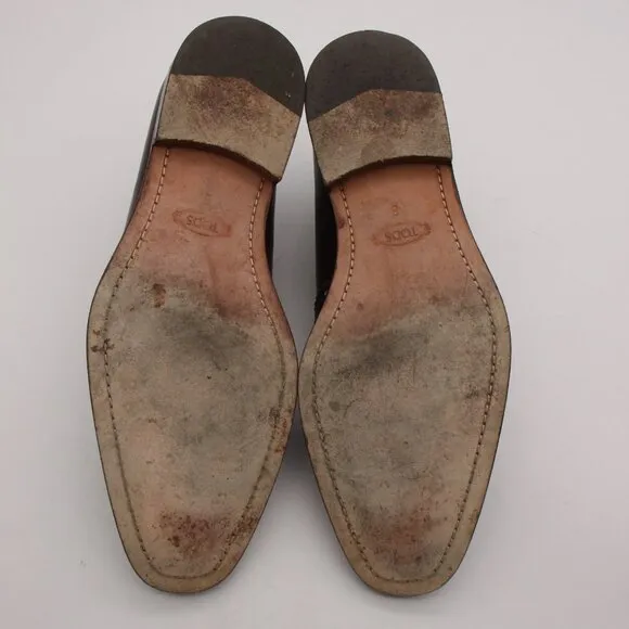 TOD'S Wingtip Brogue Oxford Men's Size UK 8 Lace-up Brown Leather Dress Shoes