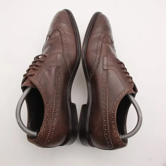 TOD'S Wingtip Brogue Oxford Men's Size UK 8 Lace-up Brown Leather Dress Shoes