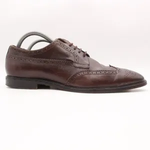 TOD'S Wingtip Brogue Oxford Men's Size UK 8 Lace-up Brown Leather Dress Shoes