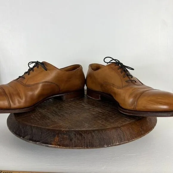 Tom James Oxford Shoes Mens 13D Brown Leather Abington Lace Up Made in England