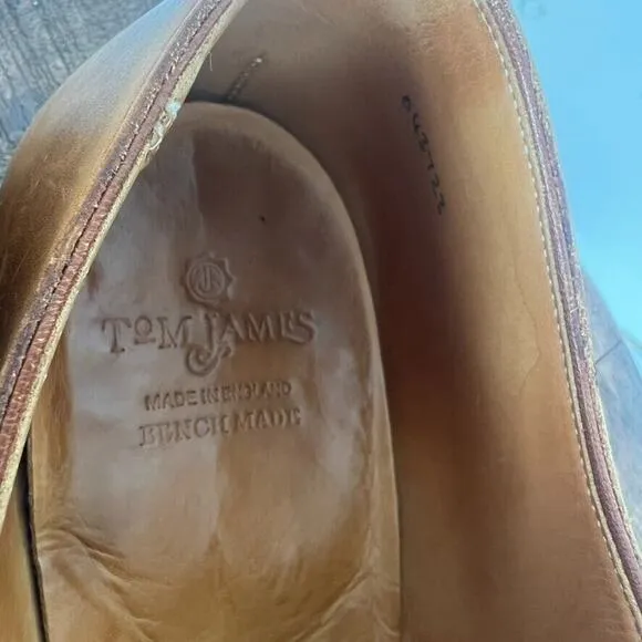 Tom James Oxford Shoes Mens 13D Brown Leather Abington Lace Up Made in England