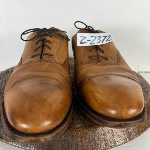 Tom James Oxford Shoes Mens 13D Brown Leather Abington Lace Up Made in England