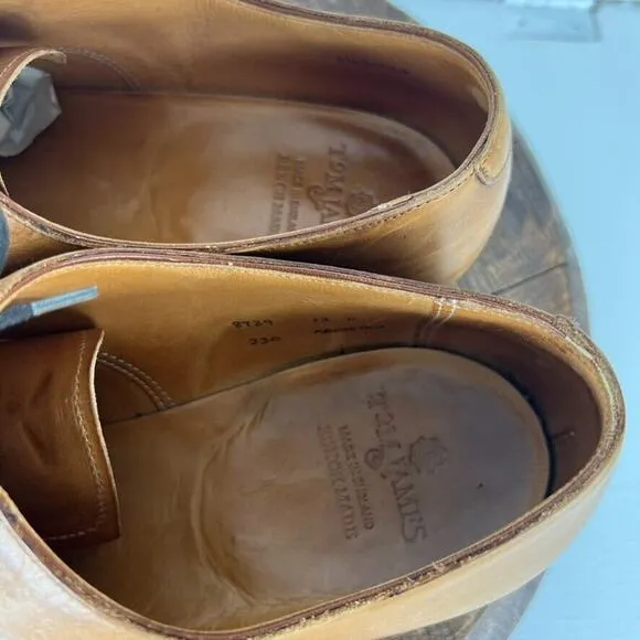 Tom James Oxford Shoes Mens 13D Brown Leather Abington Lace Up Made in England