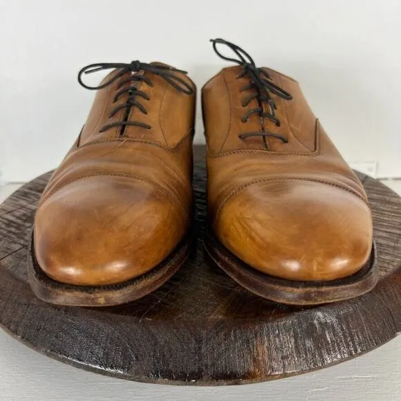 Tom James Oxford Shoes Mens 13D Brown Leather Abington Lace Up Made in England