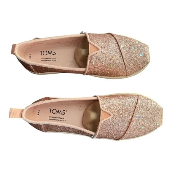 Toms Alpargata Rose Gold Cosmic Glitter shoes