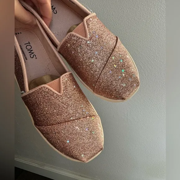 Toms Alpargata Rose Gold Cosmic Glitter shoes