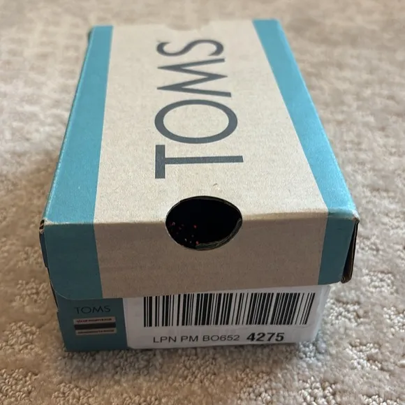 TOMS Kids Glitter Shoes Tiny Alpargata - Black Multi size 4