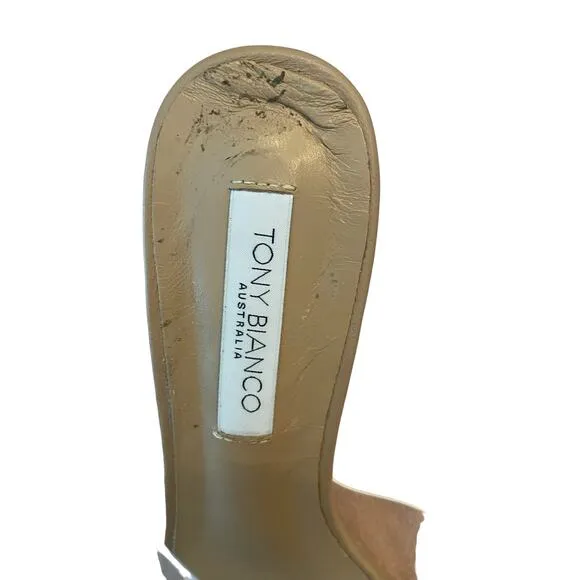 Tony Bianco Chicago Heels Sandals Square Toe Clear Vinylite/Skin Nappa Size 6
