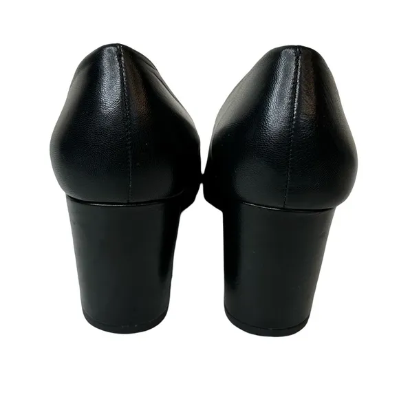 Tory Burch Black Leather Women's Chelsea Wedge Pumps Size 7.5