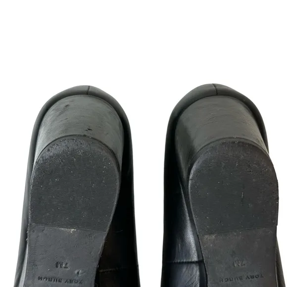 Tory Burch Black Leather Women's Chelsea Wedge Pumps Size 7.5