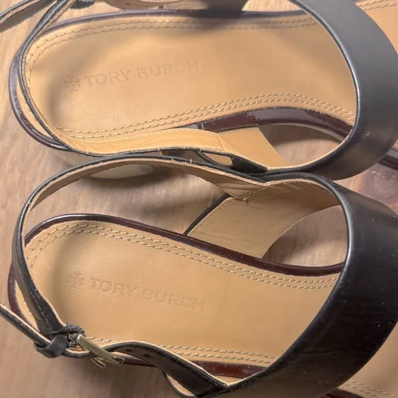 Tory Burch Elegant Black, Blue and Tan Women's Sandals