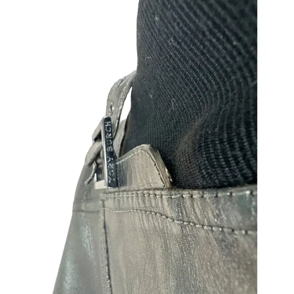 Tory Burch gray black shoes knee high boots leather upper size 10.5 M SKU 2924