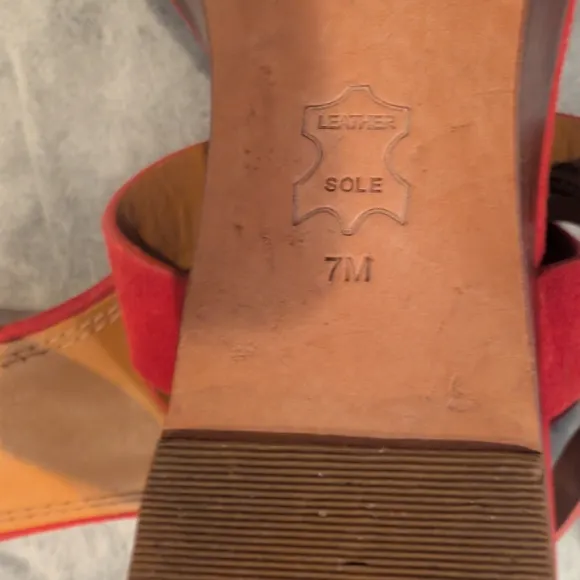 Tory Burch Mini Benton Red Apple Kid Suede Wedge Sandals