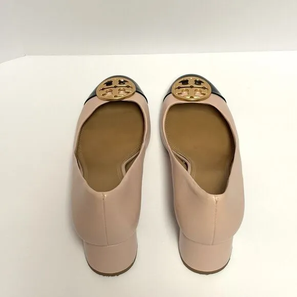 Tory Burch Pink Leather Patent Leather Chelsea Block Heel Pumps Size 9