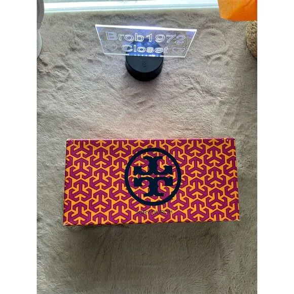 Tory Burch Reva Ballet Flats Women’s Size 9 Brown Patent Leather Slip Re…