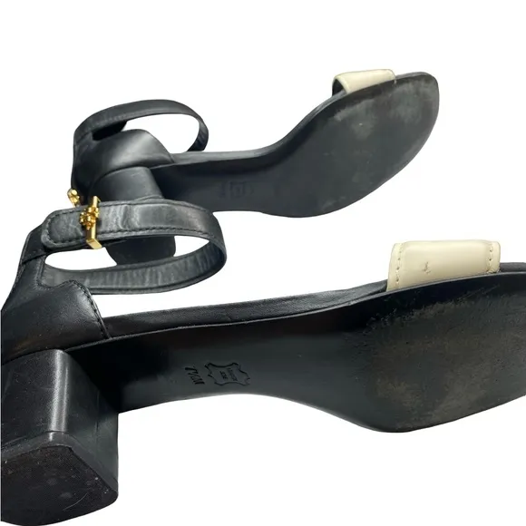 Tory Burch  Tana leather Elegant Black and Cream Women's Sandals