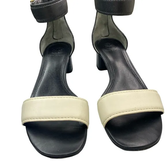 Tory Burch  Tana leather Elegant Black and Cream Women's Sandals