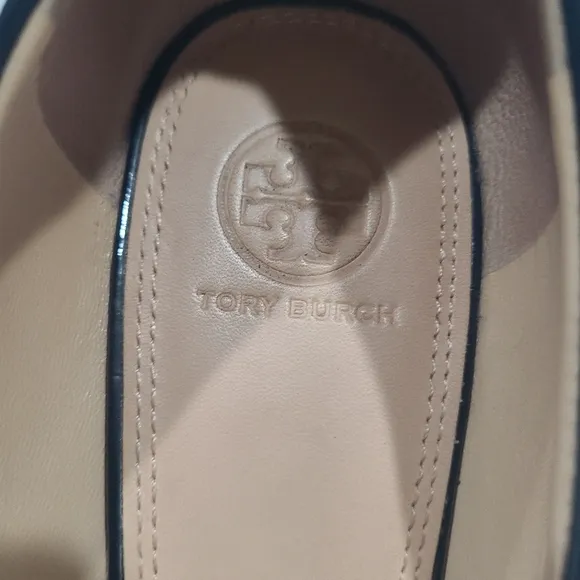 Tory Burch women's Elegant Blue Wedges leather shoes size 10 M