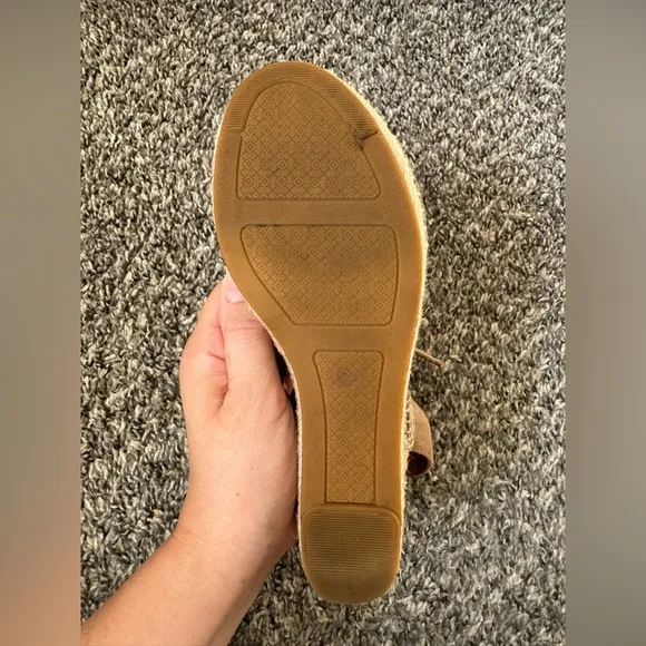Tory Burch Women’s Mini Benton Espadrilles Tan Leather and Suede Sandals Size 8‎