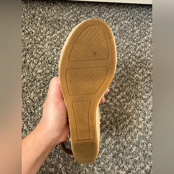 Tory Burch Women’s Mini Benton Espadrilles Tan Leather and Suede Sandals Size 8‎