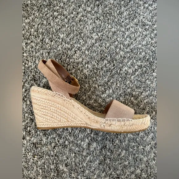 Tory Burch Women’s Mini Benton Espadrilles Tan Leather and Suede Sandals Size 8‎