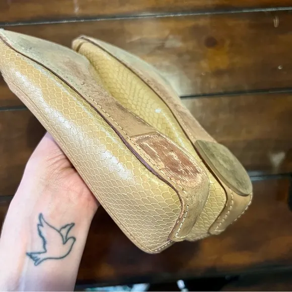 Tory Burch Women's SnakePrint Tan Flats