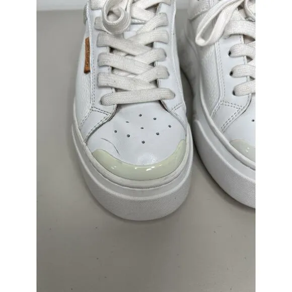 Tory Burch Women's White Ladybug Leather Lace-Up Sneaker Shoes Size 5/5.5