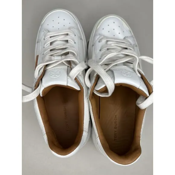 Tory Burch Women's White Ladybug Leather Lace-Up Sneaker Shoes Size 5/5.5