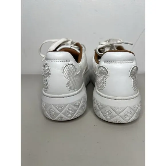 Tory Burch Women's White Ladybug Leather Lace-Up Sneaker Shoes Size 5/5.5