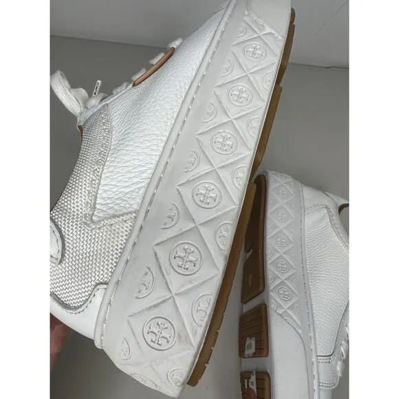 Tory Burch Women's White Ladybug Leather Lace-Up Sneaker Shoes Size 5/5.5
