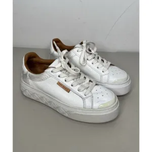 Tory Burch Women's White Ladybug Leather Lace-Up Sneaker Shoes Size 5/5.5