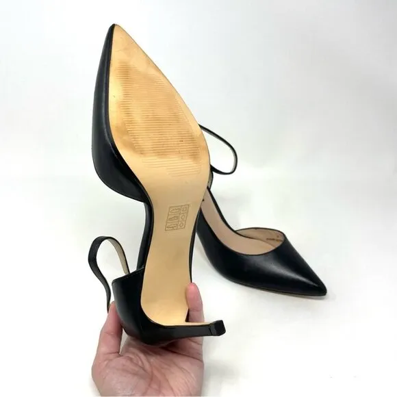 Town Shoes d'Orsay Black Leather Stiletto Heels Size 39