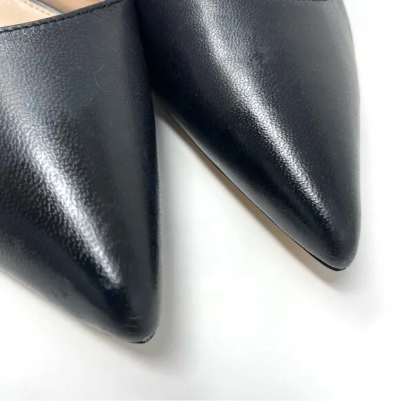 Town Shoes d'Orsay Black Leather Stiletto Heels Size 39