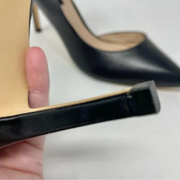 Town Shoes d'Orsay Black Leather Stiletto Heels Size 39